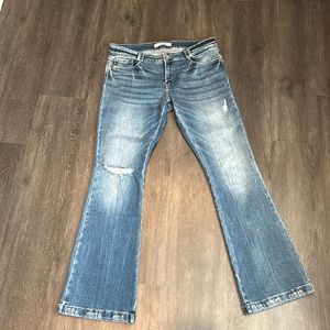 KanCan distressed flares. Size 13.